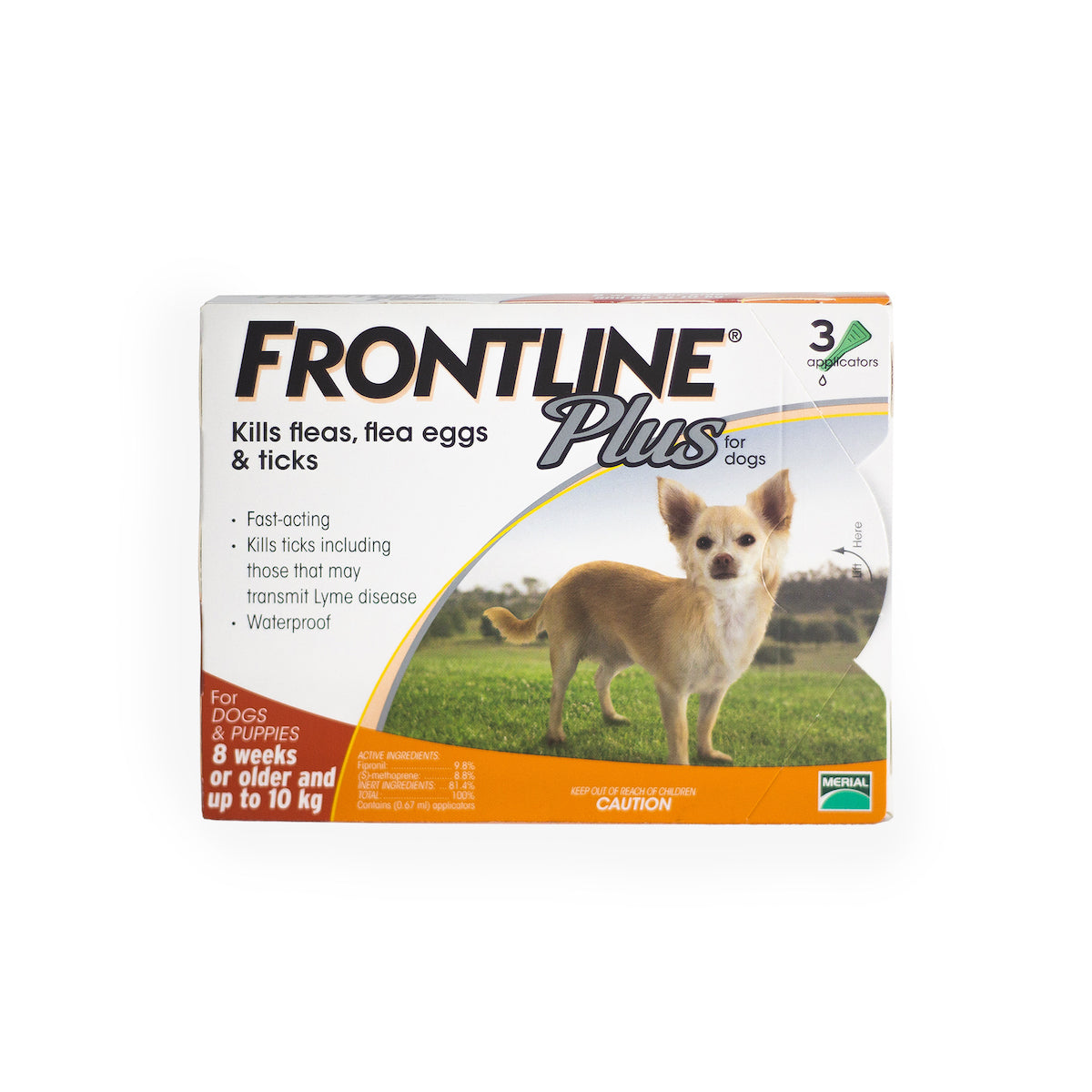 FRONTLINE FLEA & TICK PLUS FOR SMALL DOGS AND PUPPIES (ORANGE) (<10kg) 3'S