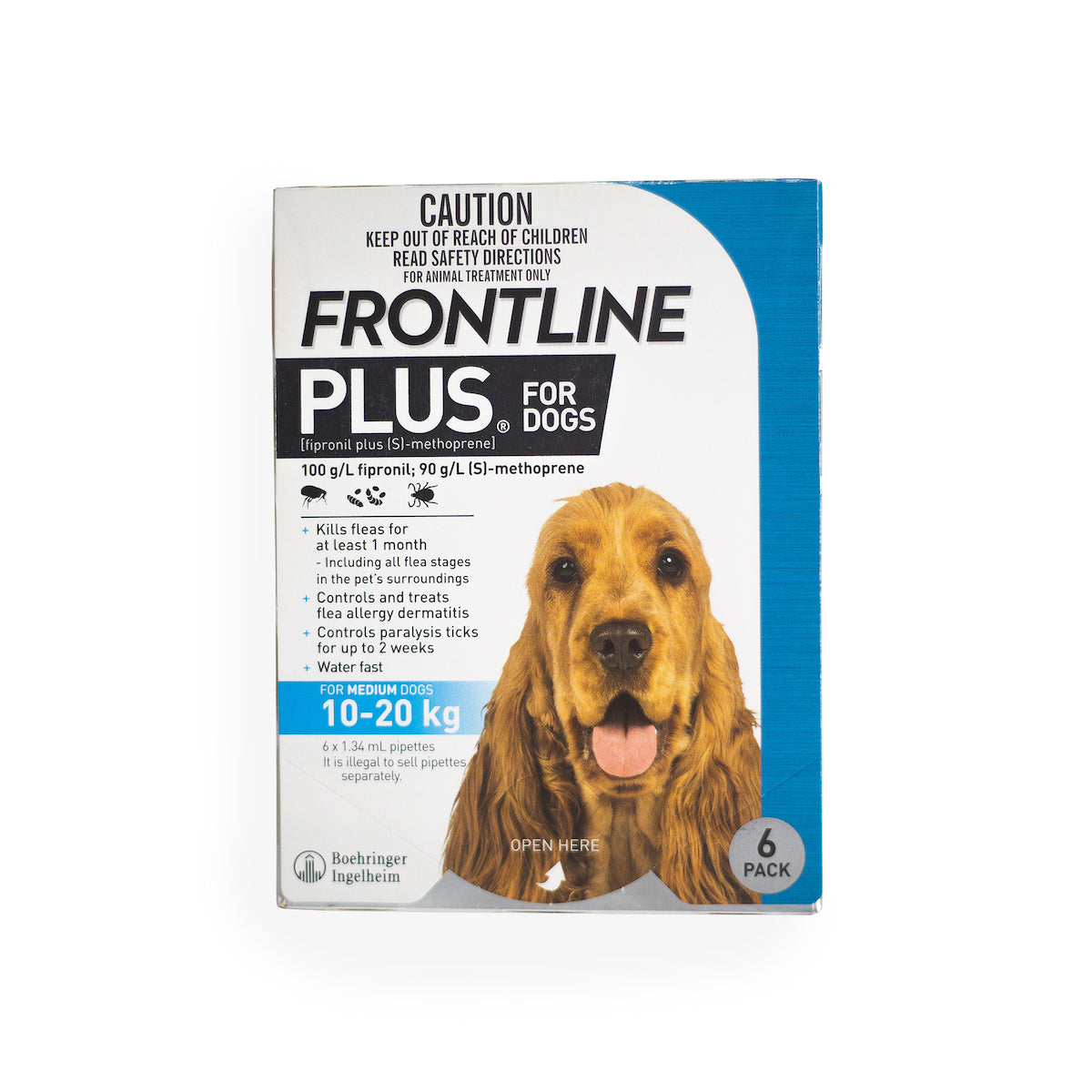 FRONTLINE FLEA & TICK PLUS FOR MEDIUM DOG (BLUE)(10-20kg) 3'S