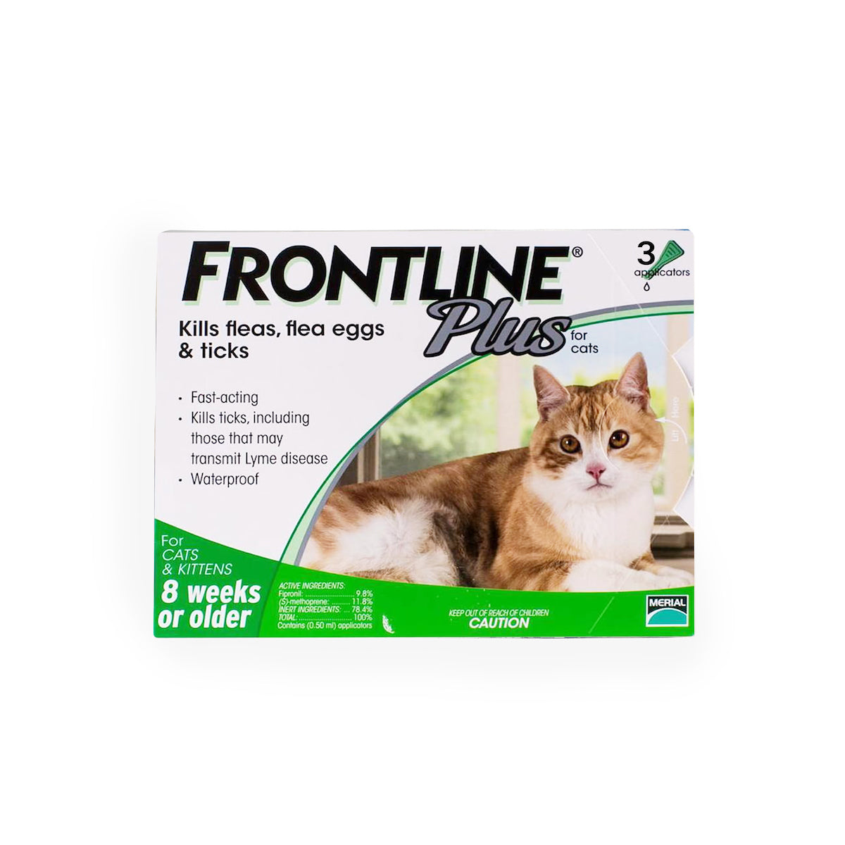 FRONTLINE FLEA & TICK PLUS FOR CATS (GREEN) 3'S