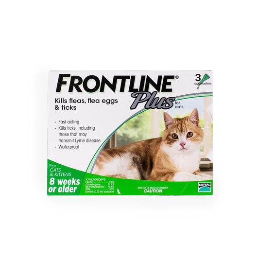 FRONTLINE FLEA & TICK PLUS FOR CATS (GREEN) 3'S