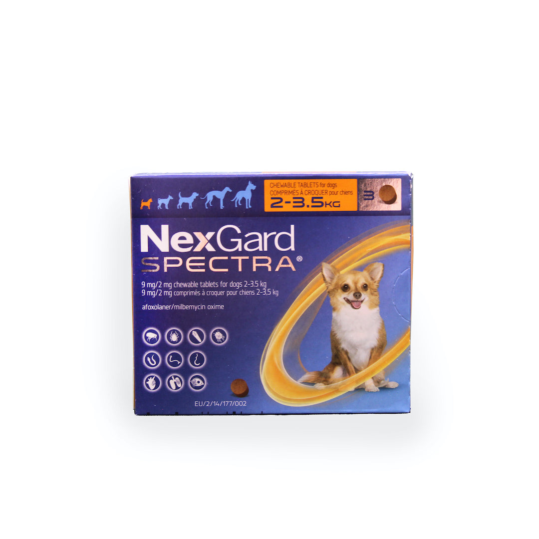 NEXGARD SPECTRA CHEWS FOR X-SMALL DOGS (2-3.5KG) (ORANGE)