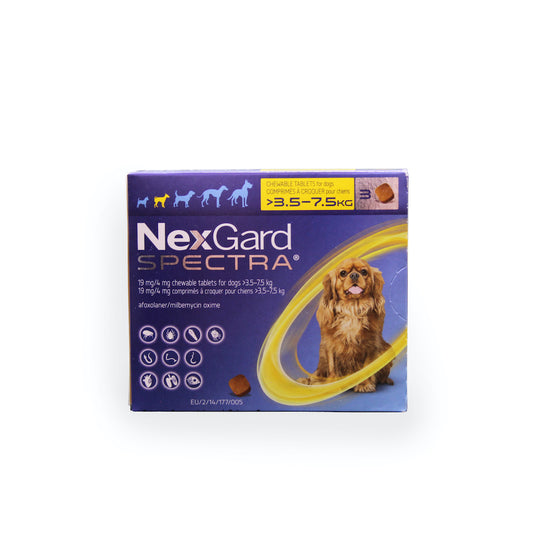 NEXGARD SPECTRA CHEWS FOR SMALL DOGS (YELLOW) (3.5-7.5KG) 3'S